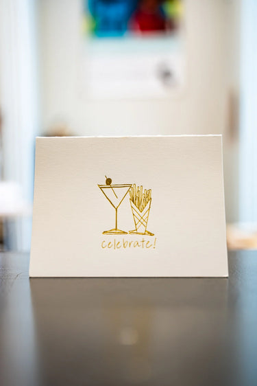 Martini Glass and French Fries Card